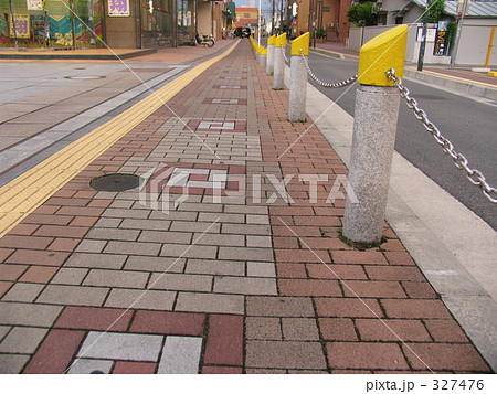 歩道 レンガ道 人道の写真素材