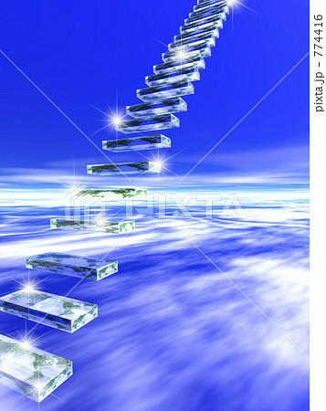 階段 天国 天国への階段 青空のイラスト素材