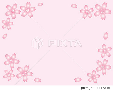 桜 花びら フレーム メッセージカードの写真素材