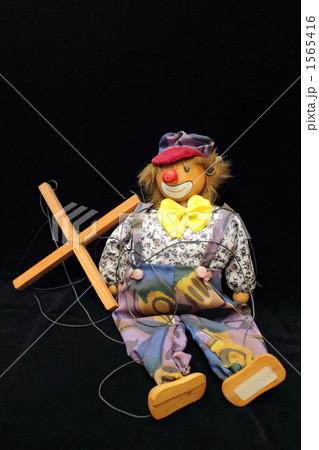 赤い鼻 １体 操り人形 マリオネットの写真素材