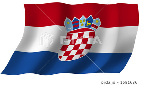 クロアチア共和国 クロアチア 旗 国旗の写真素材 Pixta