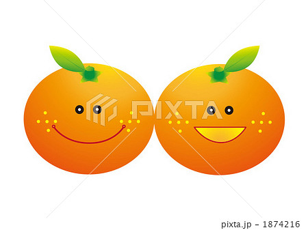 温州 柑橘類 かわいい Cg 温州みかん キャラクターの写真素材