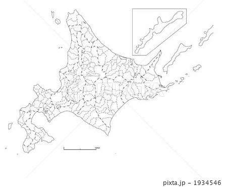 北海道地図 北海道図 白地図 北海道のイラスト素材 Pixta