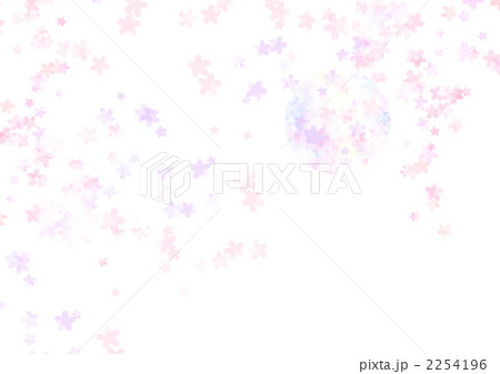 朧月 イラスト 風景 淡いの写真素材