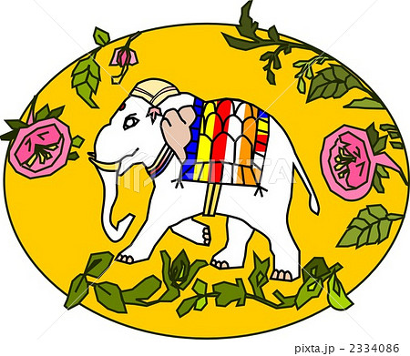 白象 象 陸上動物 インドのイラスト素材