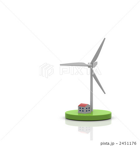 発電機 風力発電 風車 デフォルメの写真素材