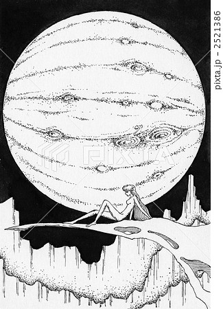 惑星 インク画 ペン画 モノクロームのイラスト素材 - PIXTA