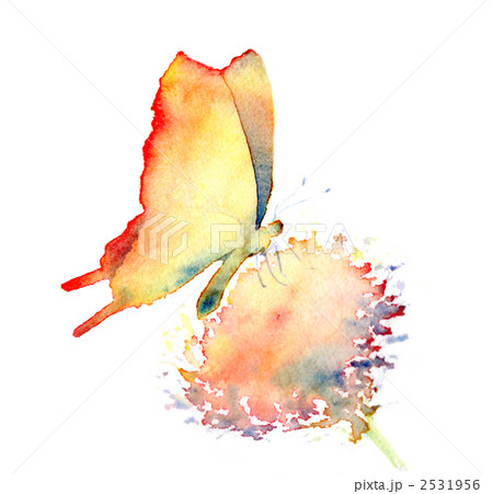 黄色いアゲハ蝶のイラスト素材