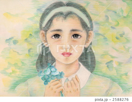 絵画　少女　水彩画 和歌山水彩画協会 水彩展 | ニュース和歌山