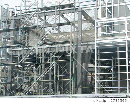 工事用足場 鉄骨の写真素材