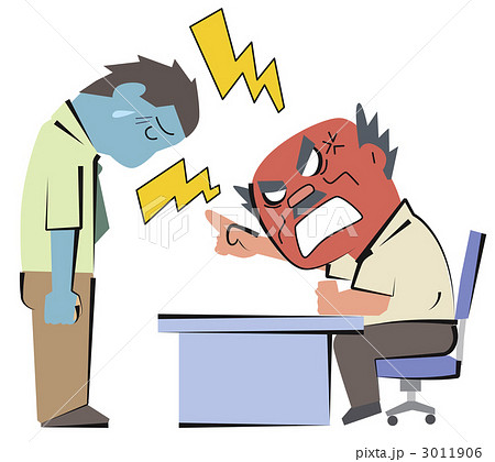 怒鳴るのイラスト素材