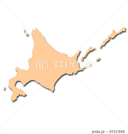 北海道地図 北海道図 白地図 北海道のイラスト素材