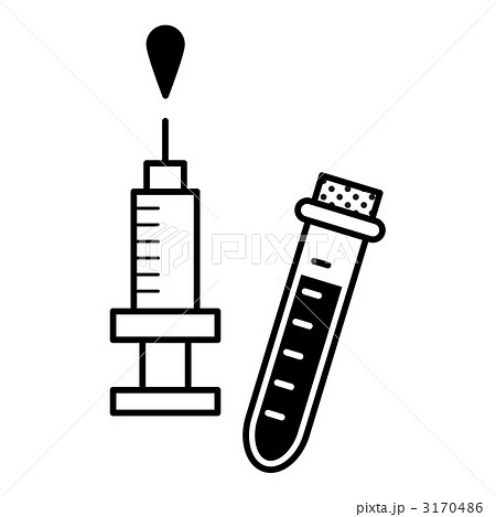 試験管 モノクロ 白黒 実験のイラスト素材