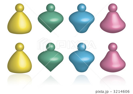 人間 人形 アイコン 人型 立体のイラスト素材