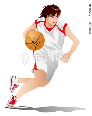 女子バスケットボール 女性 バスケットボール ポイントガードのイラスト素材