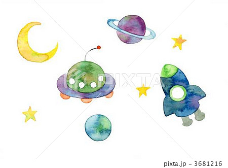 土星 かわいい 白バック イラスト 子供向けのイラスト素材 Pixta