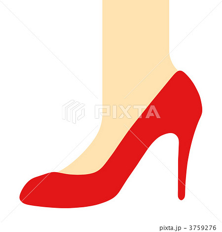 靴 ハイヒール パンプス 赤色のイラスト素材