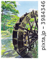 油彩画　「　大王さくら　」原画　3Dキャンパス 水彩画 風景画 長野県 安曇野 大王わさび農園のイラスト素材 [47971187