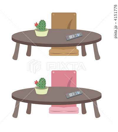 丸テーブルのイラスト素材