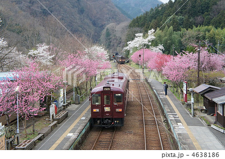 群馬 わたらせ渓谷鐵道 神戸駅 みどり市東町の写真素材