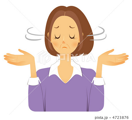 首を振るのイラスト素材