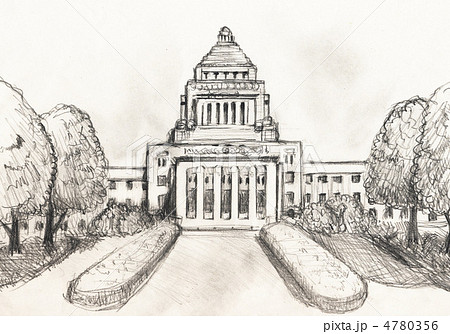 議事堂 国会議事堂 永田町 公共施設のイラスト素材 Pixta