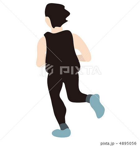 人物 走る 後ろ姿 ジョギングのイラスト素材 Pixta