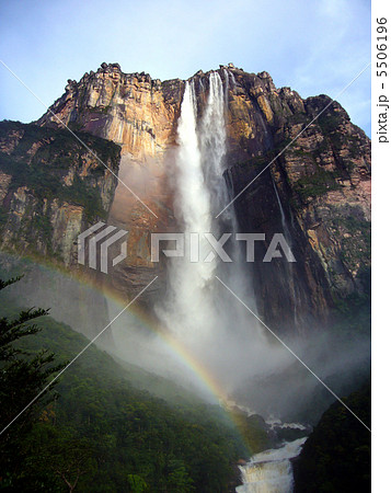 アンヘルの滝の写真素材