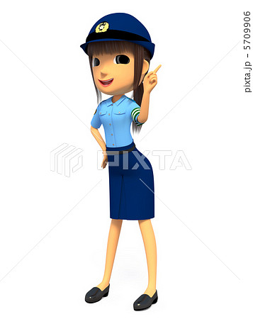 交通課 婦人警官 全身の写真素材