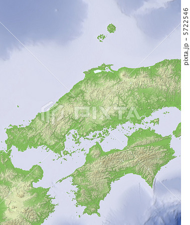 四国地方 四国 等高線 地図のイラスト素材