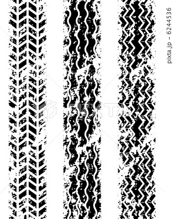 スキッド バイク タイヤ 痕のイラスト素材
