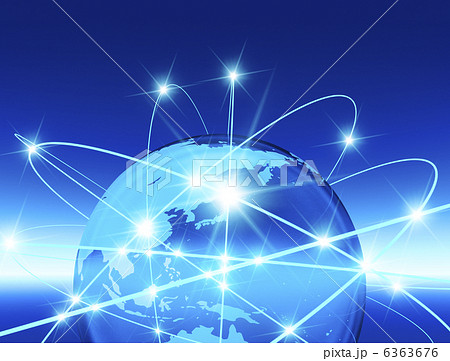 ネットワーク グローバル 世界地図 伝達のイラスト素材