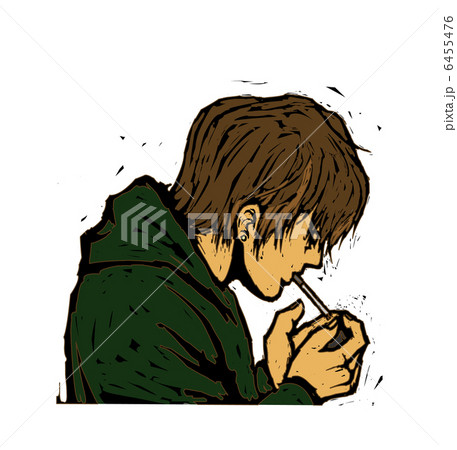男性 喫煙 タバコ 横顔のイラスト素材 男性 喫煙 タバコ 横顔のイラスト素材
