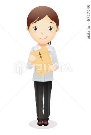 作業服の女性イラストのイラスト素材