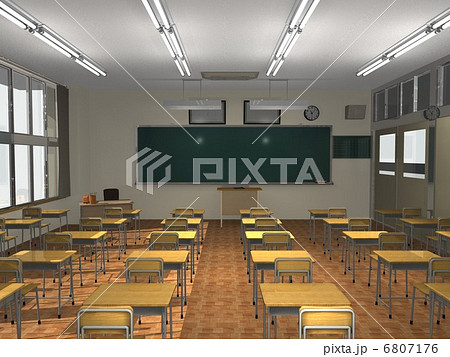椅子 教室 小学校 蛍光灯のイラスト素材 Pixta