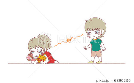 にらみ合い けんかのイラスト素材