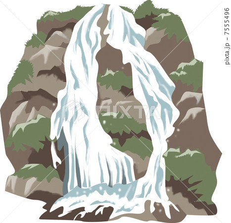 二双滝 滝 イラスト 河のイラスト素材