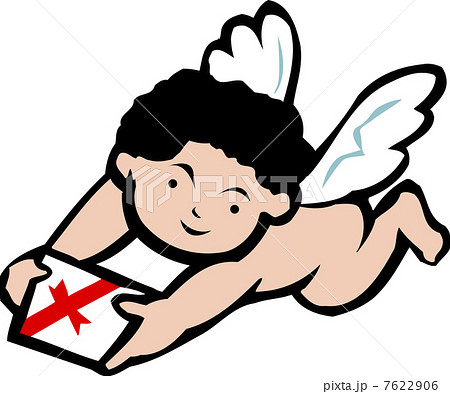 エンジェル 天使 きり絵 イラストレーションのイラスト素材