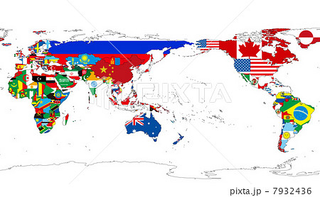国旗 グローバル 世界地図 地球のイラスト素材