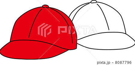 紅白帽子 運動会のイラスト素材