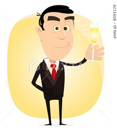 ジェントルマン お祝い 祝い シャンパンのイラスト素材