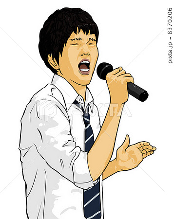 人物 男性 歌う 熱唱のイラスト素材