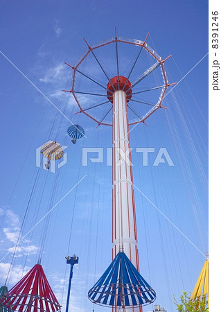 スカイフラワー アトラクション 後楽園 絶叫の写真素材