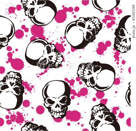 頭蓋骨のイラスト かっこいいの写真素材