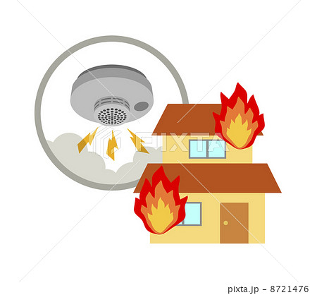 火災報知器のイラスト素材