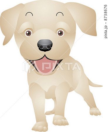 立つ 犬 垂れ耳 1匹のイラスト素材
