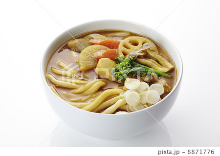 讃岐うどん 饂飩 カレーうどん カレー南蛮うどんの写真素材