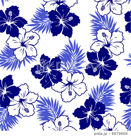 総柄 壁紙 花 アロハのイラスト素材