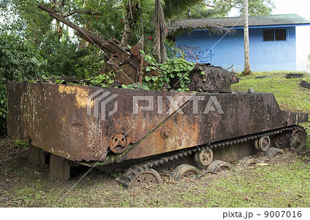 戦車 パラオ共和国 戦争跡 コロール島の写真素材