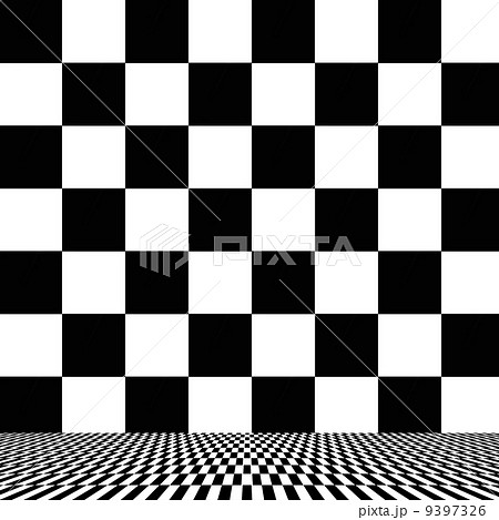 白黒 チェック 四角形 モノトーン 背景のイラスト素材